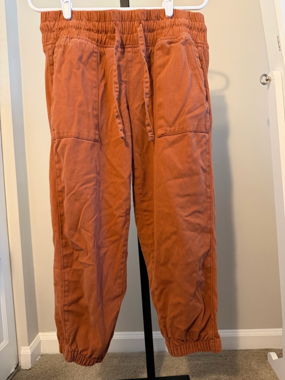 Time and Tru Burnt Orange Elastic-Waist Casual Pants Joggers